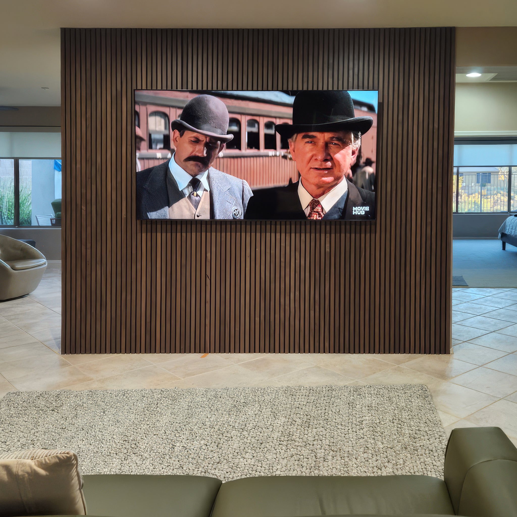 Natural Walnut Acoustic Slat Panels 94.5" Length