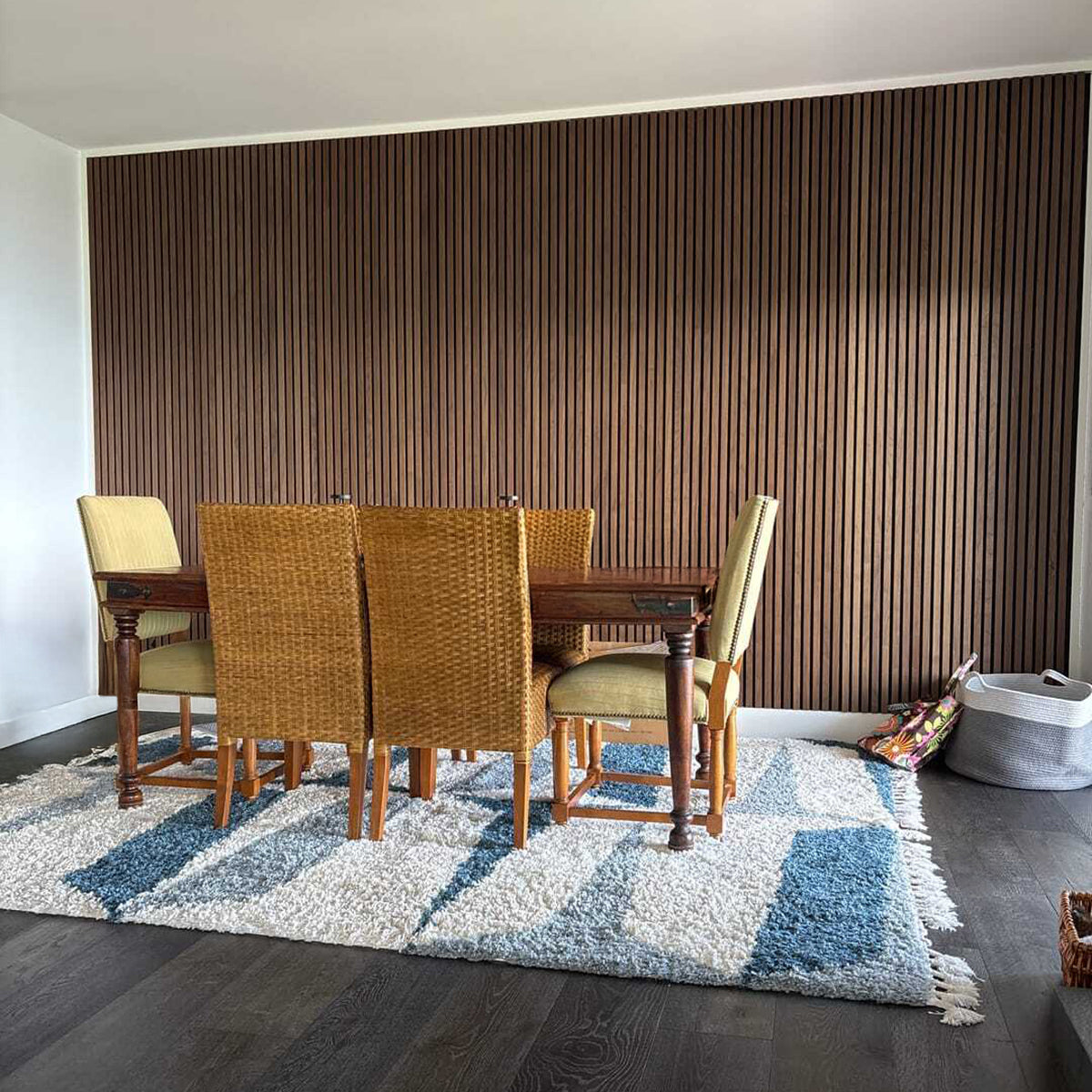 Natural Walnut Acoustic Slat Panels 118" Length