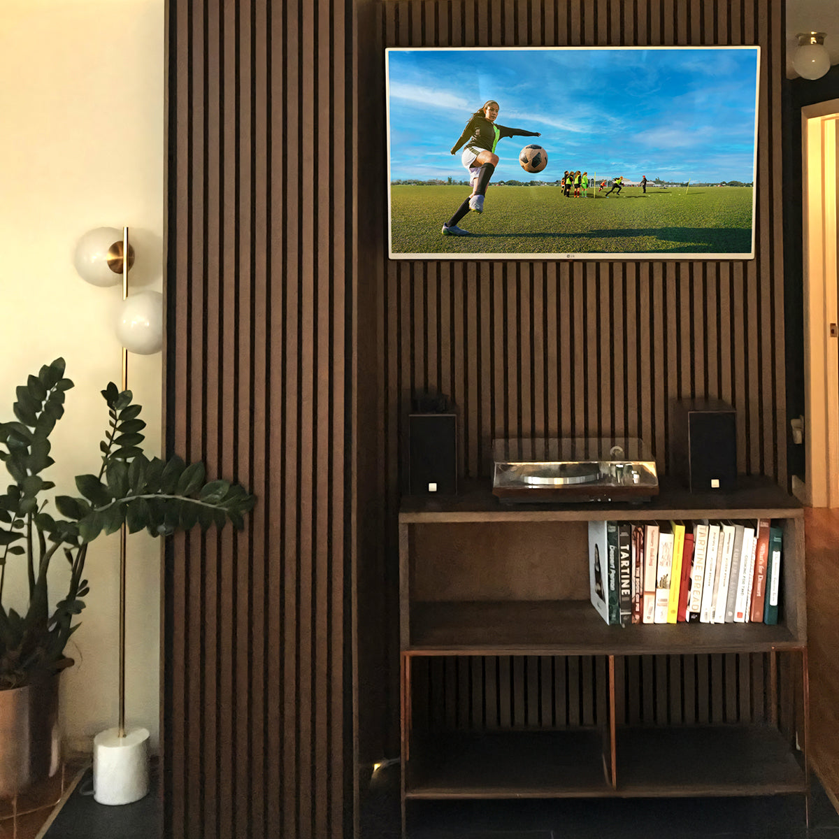Natural Walnut Acoustic Slat Panels 118" Length