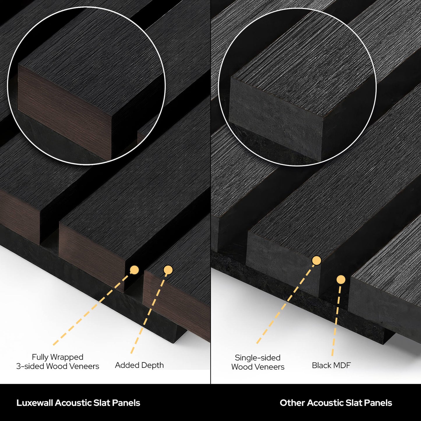 Noir Oak Acoustic Slat Panels