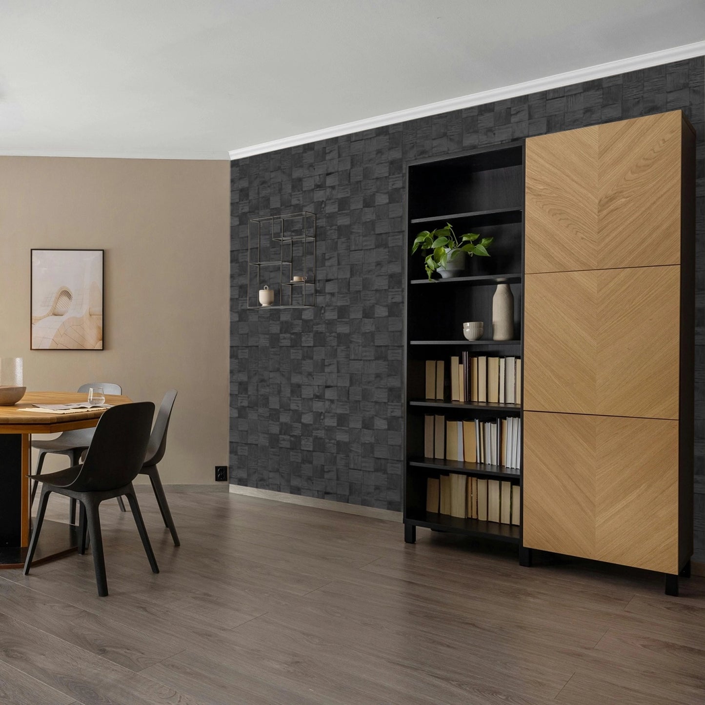 Ebony Oak 3D Block Wall Panels