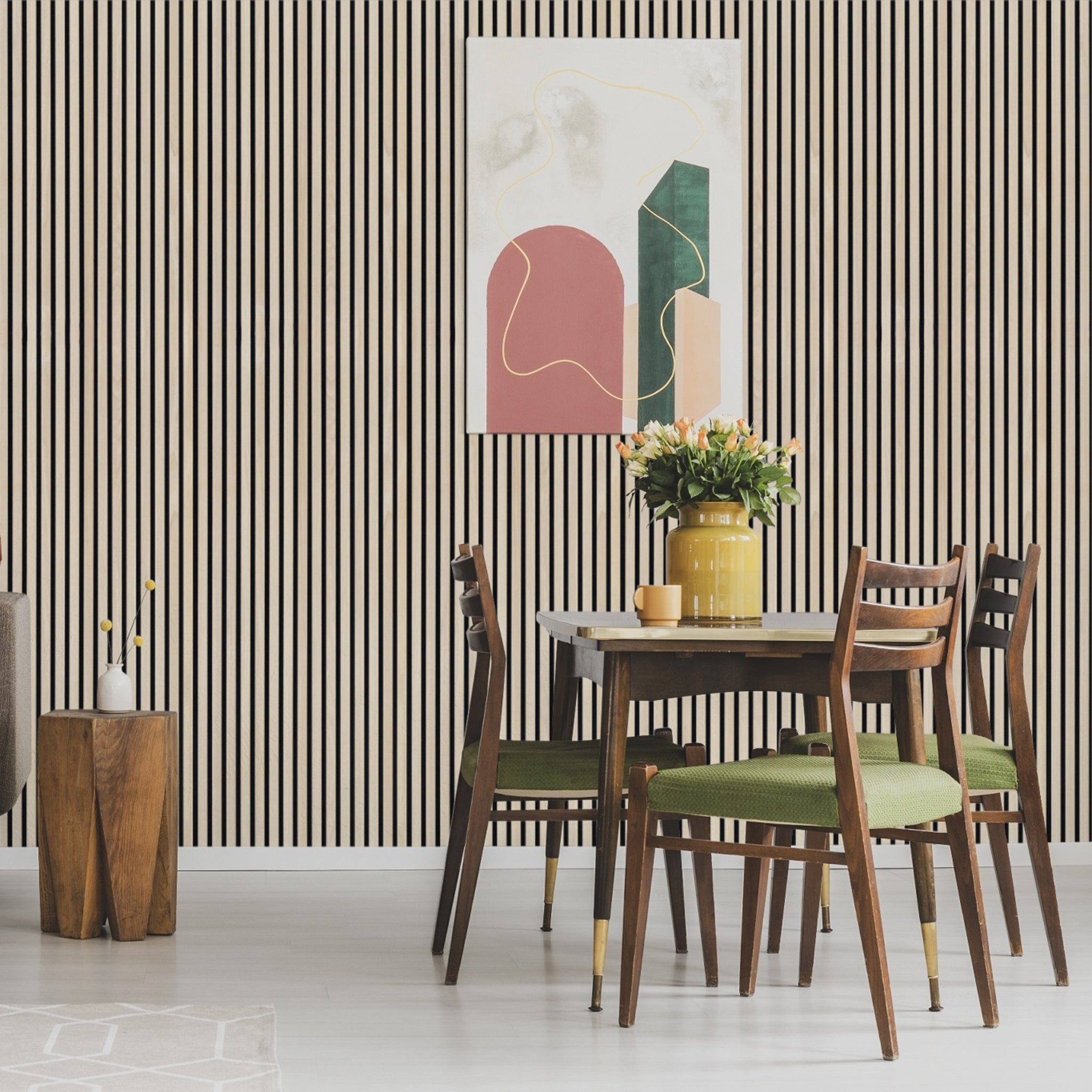 Unfinished Oak Acoustic Slat Panels 120"