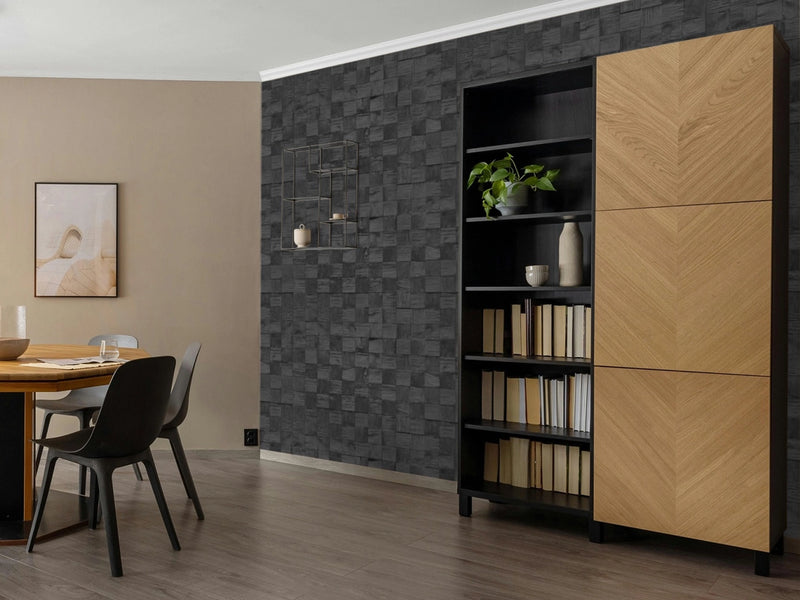 Ebony Oak 3D Block Wall Panels