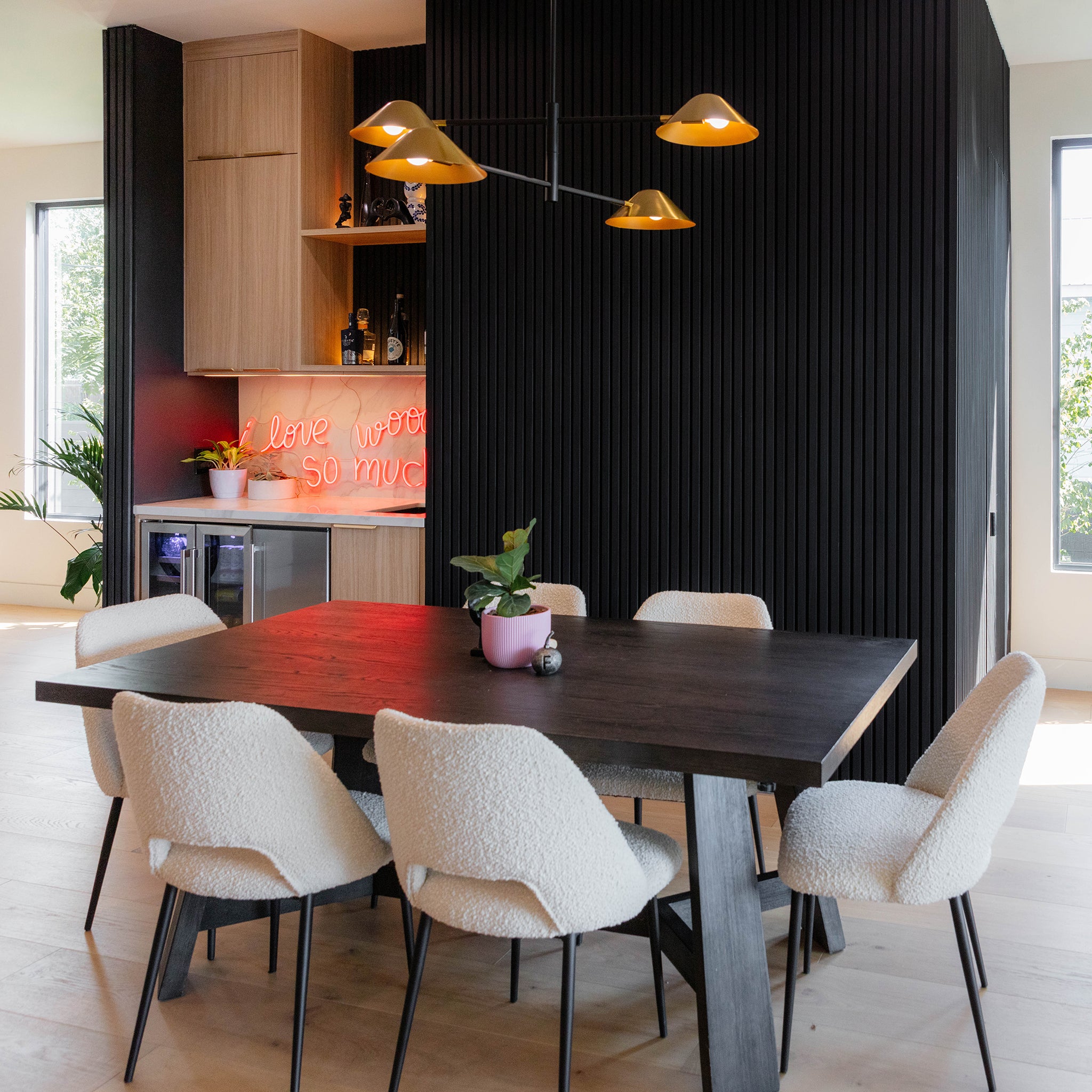 Noir White Oak Acoustic Slat Panels 94.5" Length