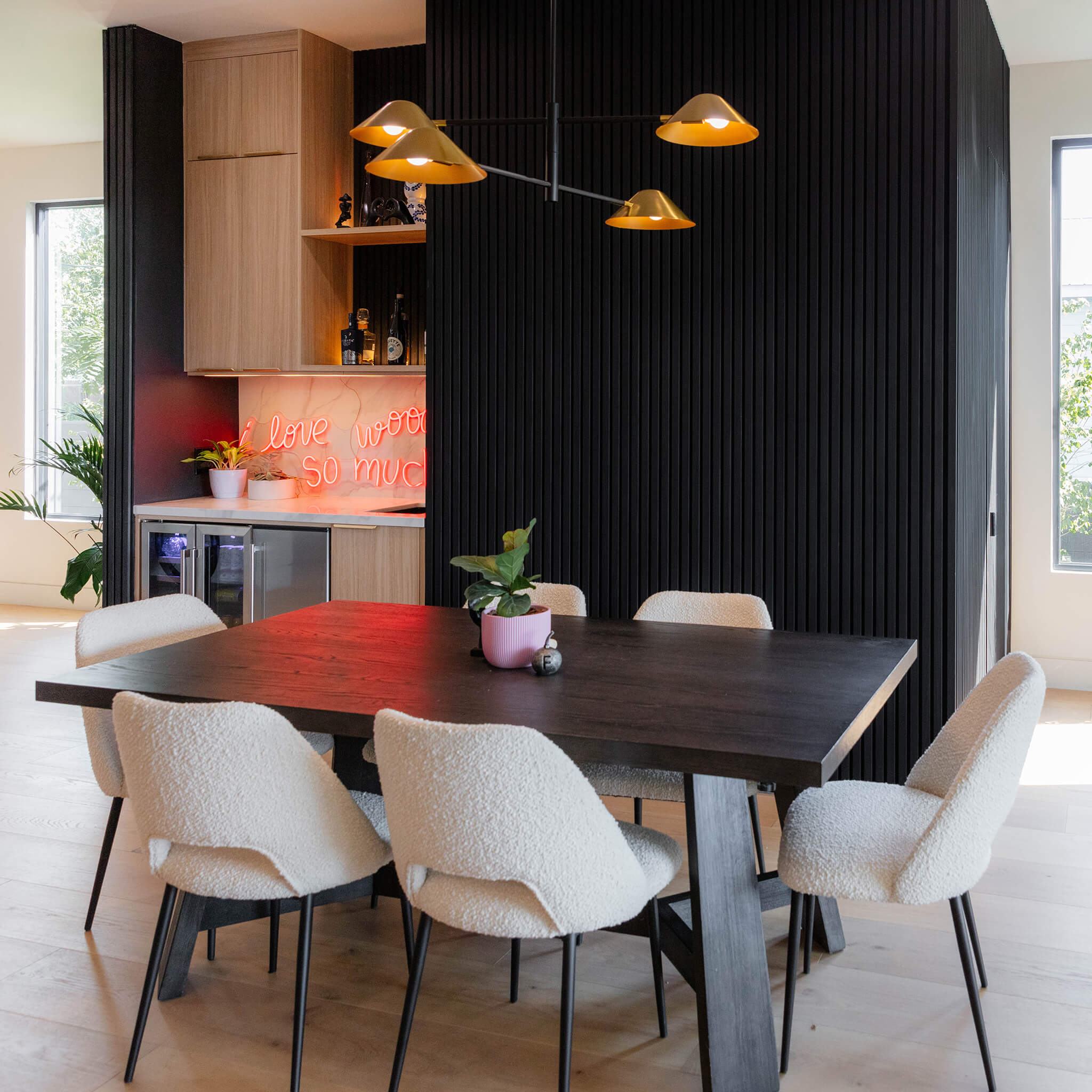 Noir White Oak Acoustic Slat Panels 94.5" Length