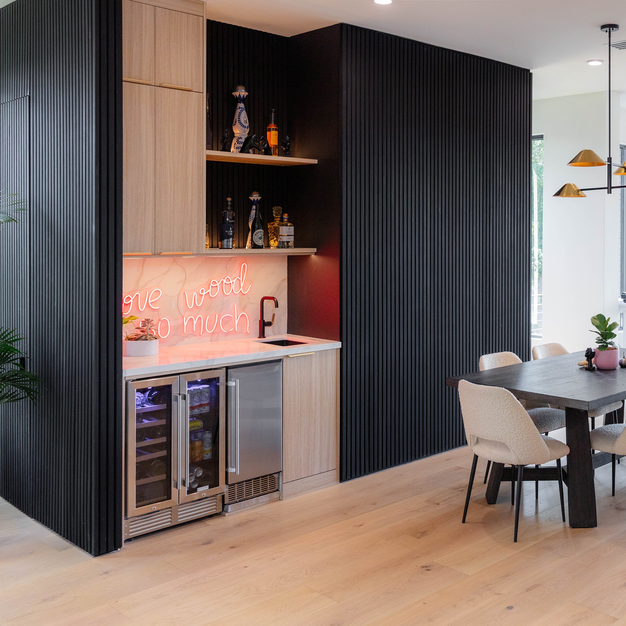 Noir White Oak Acoustic Slat Panels 94.5" Length