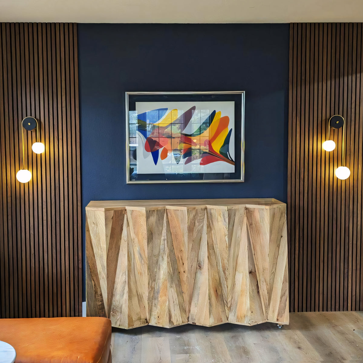 Natural Walnut Acoustic Slat Panels 118" Length