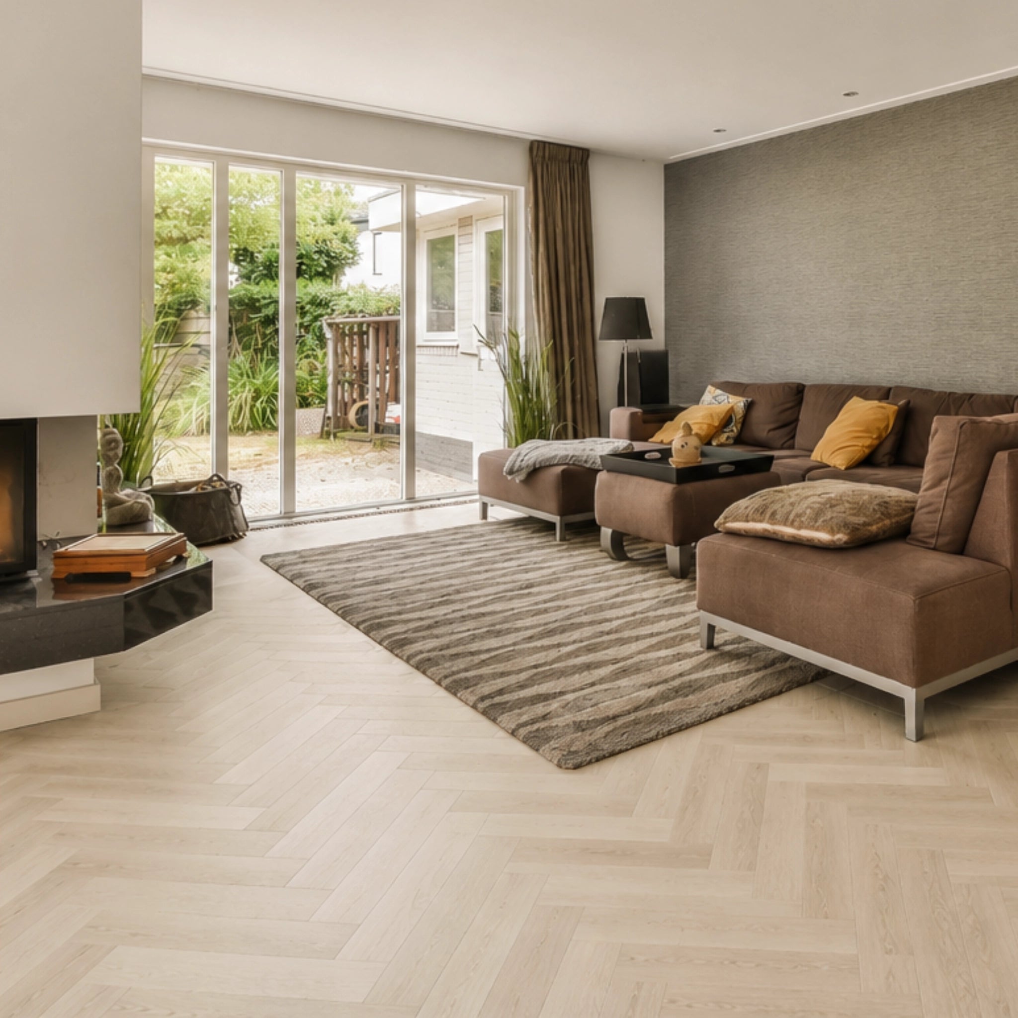 Unfinished Herringbone White Oak