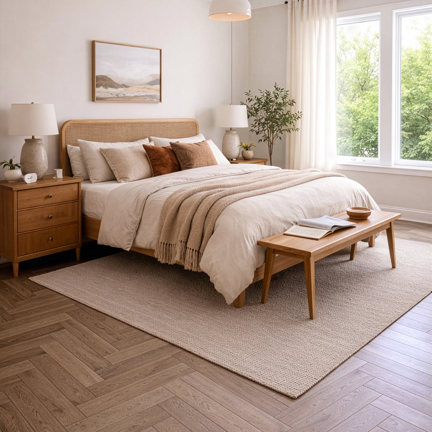 Sepia Herringbone White Oak