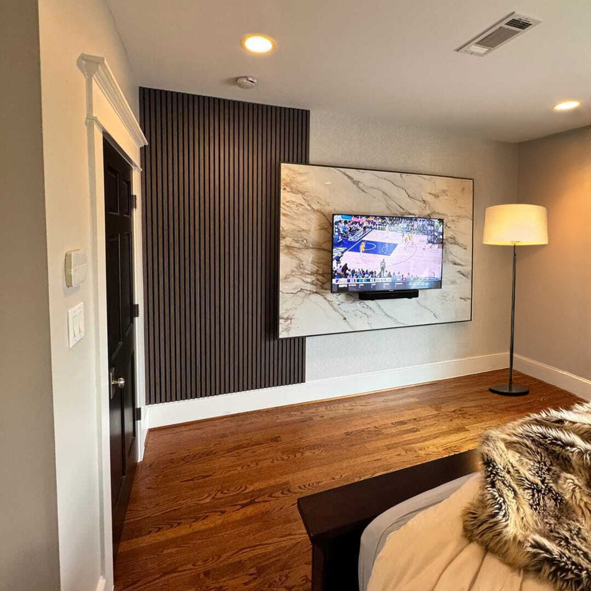 Dark Walnut Acoustic Slat Panels 108.25"