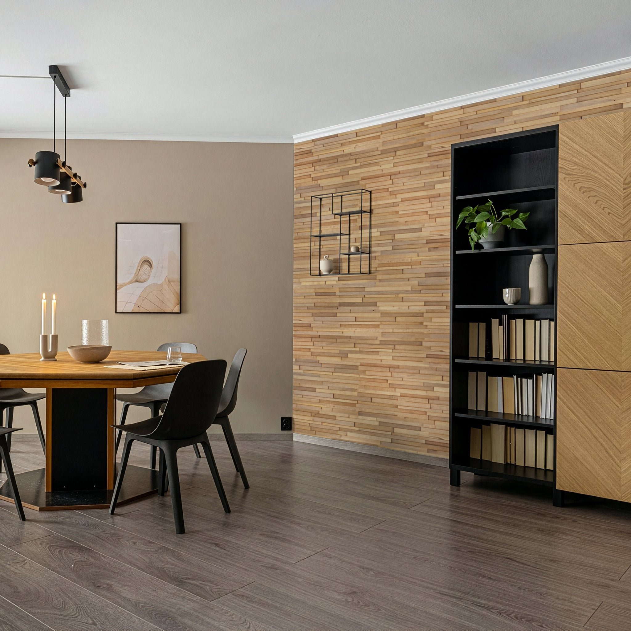 Natural Oak 3D Stacked Wall Panels