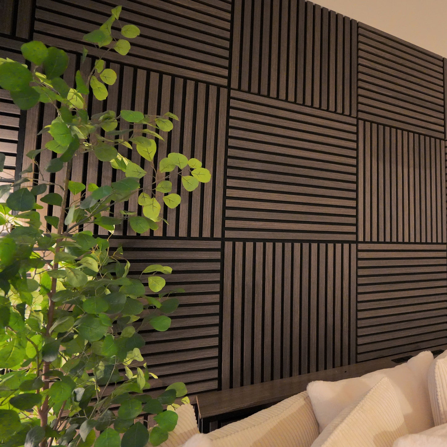 Toasted Walnut Acoustic Slat Tiles 23.6"
