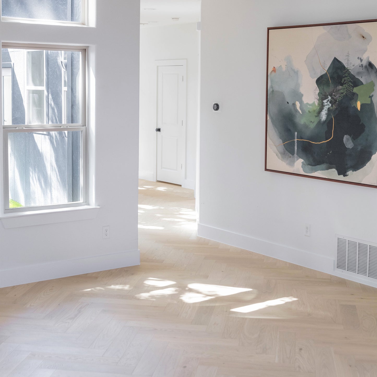 Hardwood Bargains Chalet herringbone white oak wood flooring planks