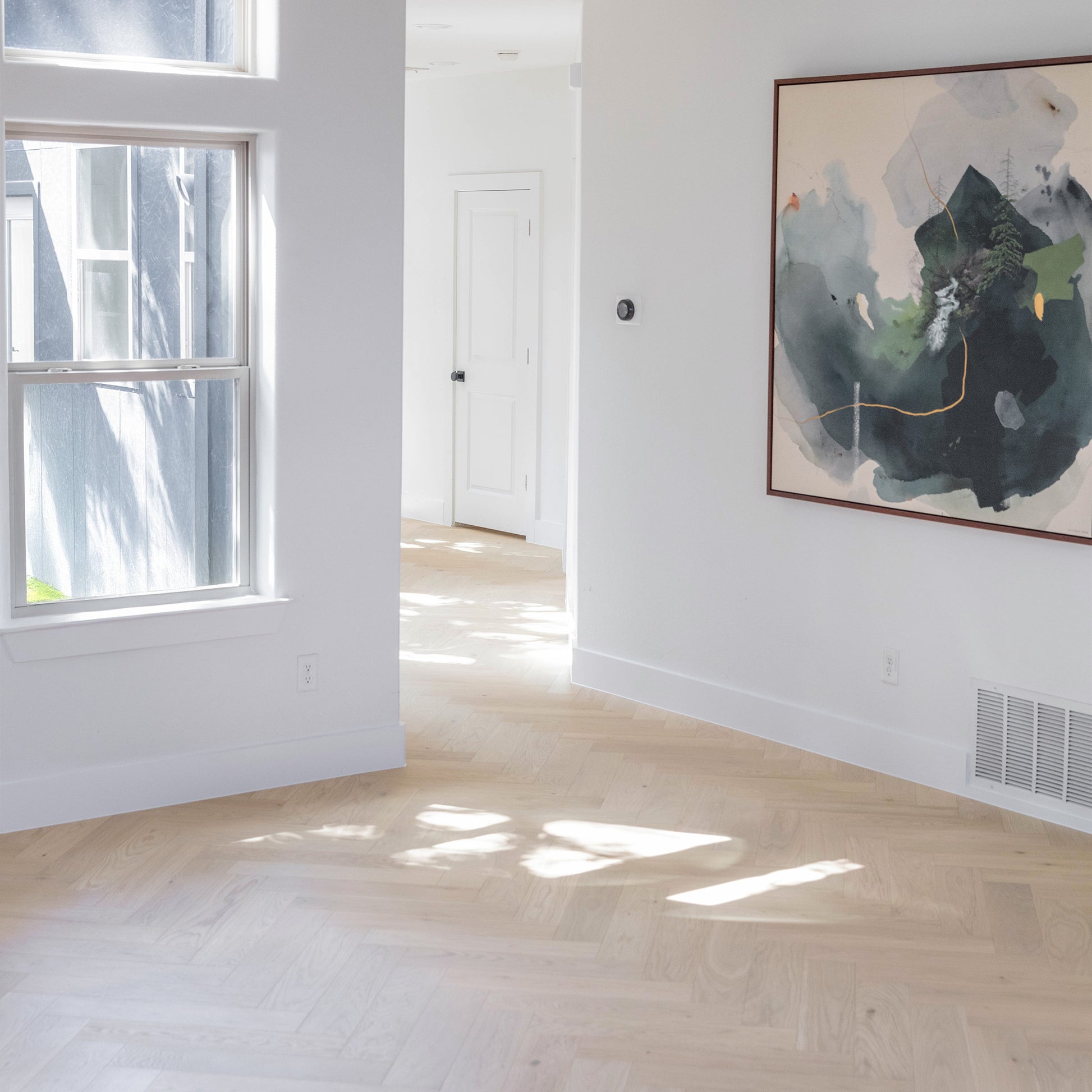 Hardwood Bargains Chalet herringbone white oak wood flooring planks