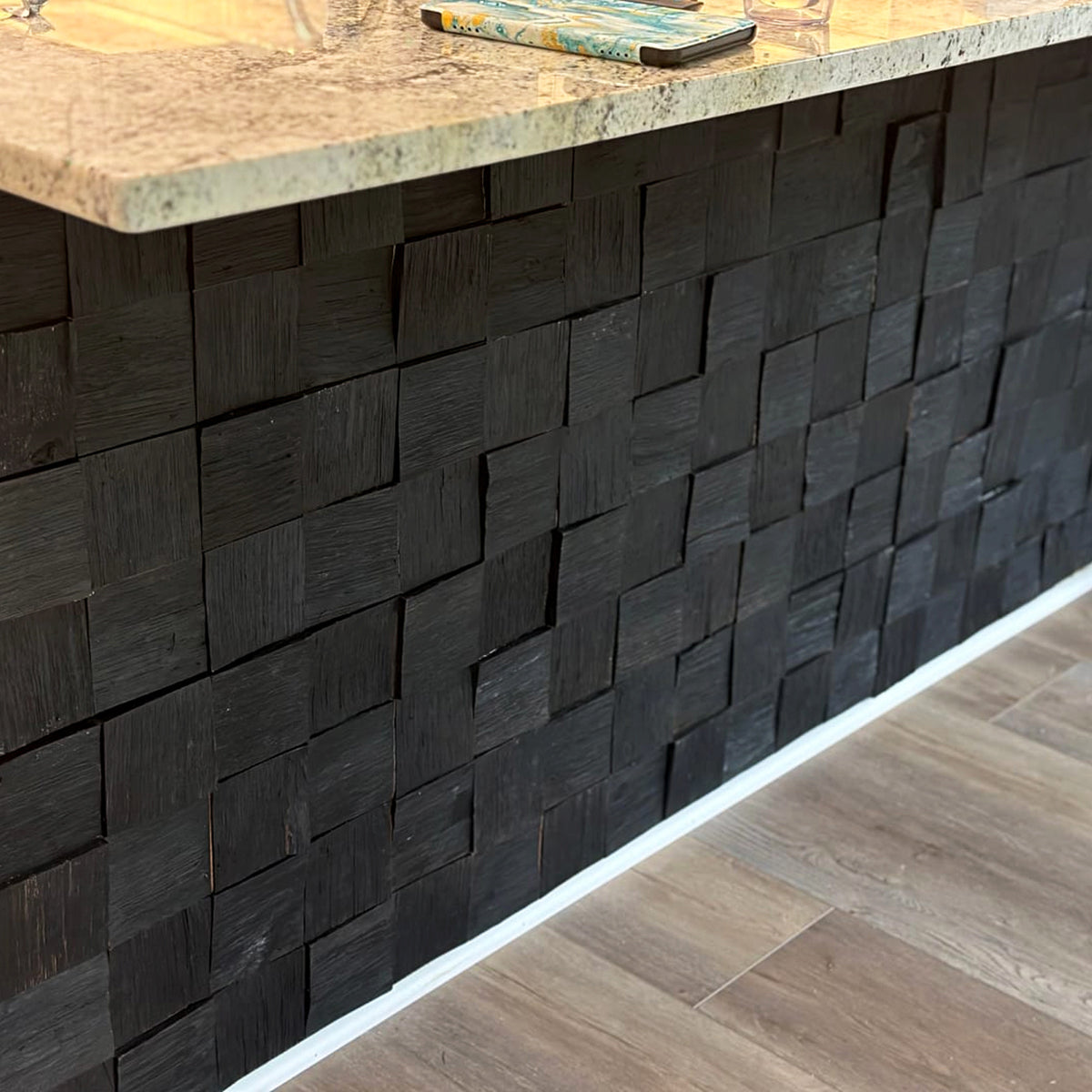 Ebony Oak 3D Block Wall Panels