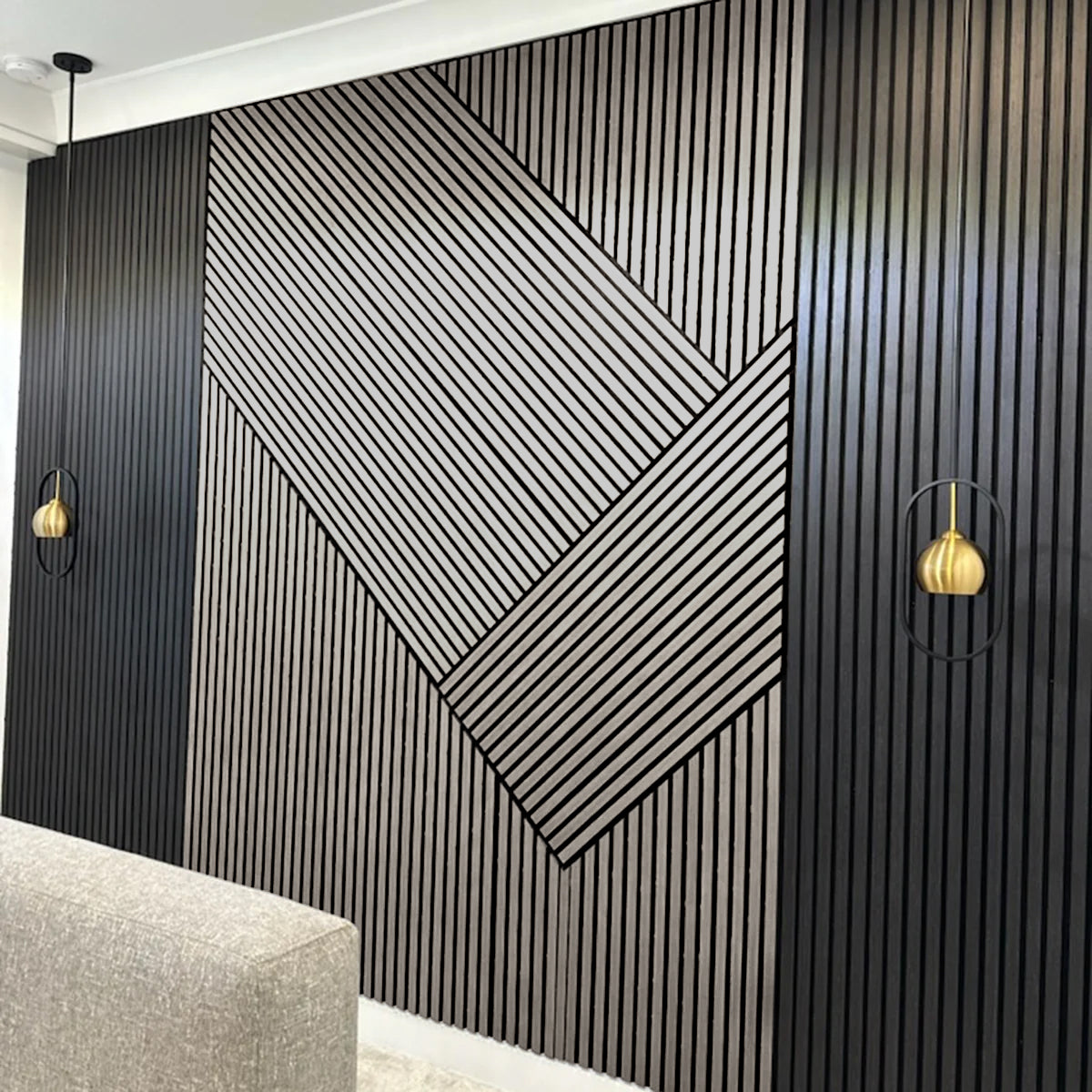 Dusty Grey Oak Acoustic Slat Panels 108.2" Length