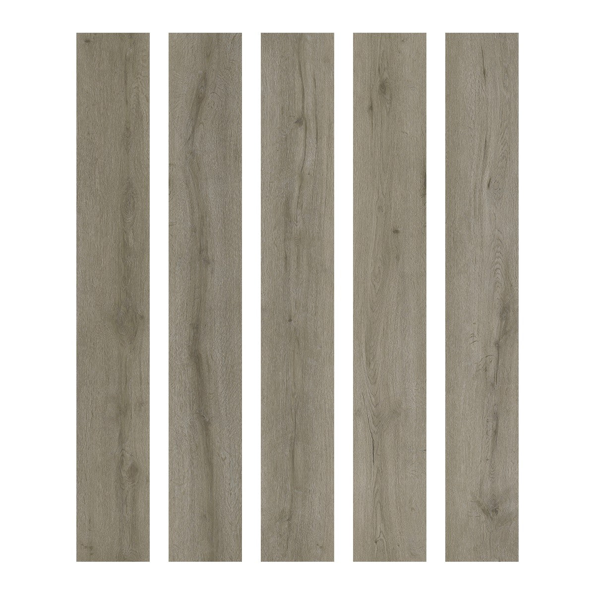 Gray wood-look vinyl flooring planks with natural grain texture for modern home interiors