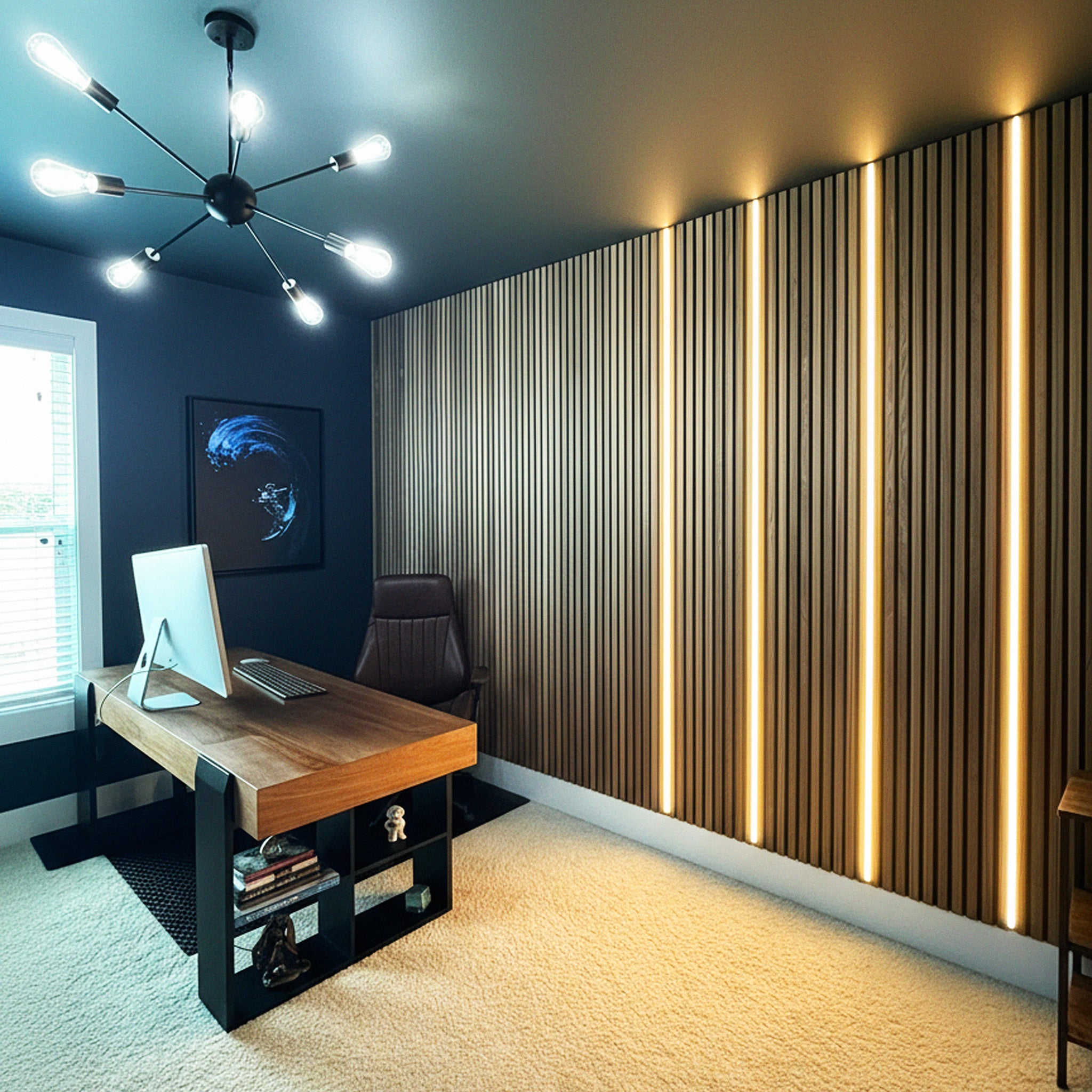 Sandal Walnut Acoustic Slat Panels 118" Length