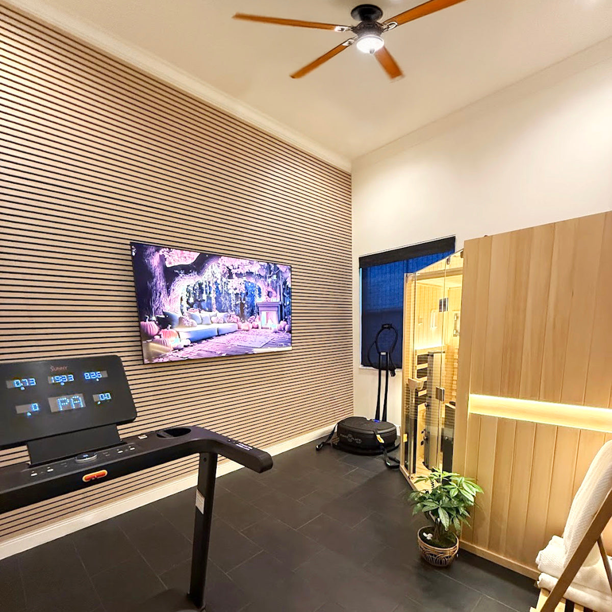 Parchment Oak Acoustic Slat Panels 94.5"